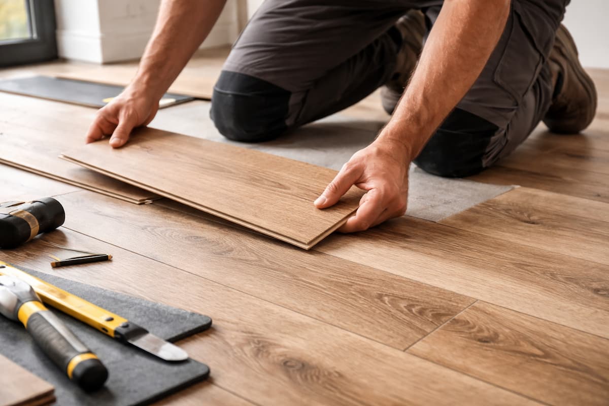 Laminate floor fitting process in Brixton property