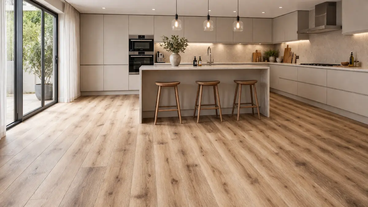 Waterproof laminate flooring in Brixton kitchen