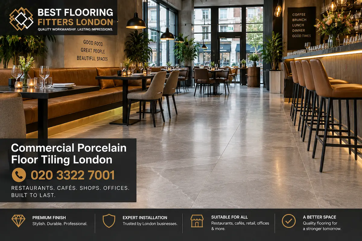 Restaurant Porcelain Floor Tiling In London